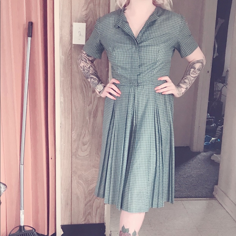 Vintage gingham dress.